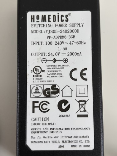 Homemedics power supply - power,