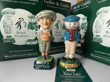 Royal Doulton Advertising Millennium Collectables ,Penfold Golfer & Dunlop Caddy