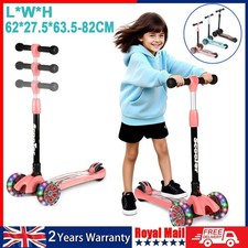 Kids Scooter with Adjustable Handlebar, Big Flashing Wheel Kick Scooter for 6-12