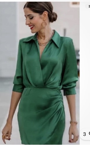 Zara satin effect wrap dress - zara,