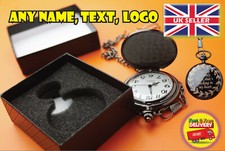 Personalised pocket watch engraved birthday office gift valentines father`s day