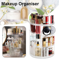 Large 360° Rotating Makeup Organiser Cosmetic Storage Box Perfume Display Stand