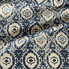 Indigo Ikat Linen Look Cotton