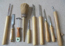 Wood Turning Tools x10 Chisels Gougers Brush ? With Wear incl Wilkinson & Hamlet