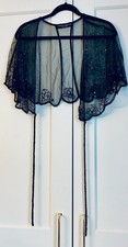 Dorothy Perkins voile beaded black bolero cape