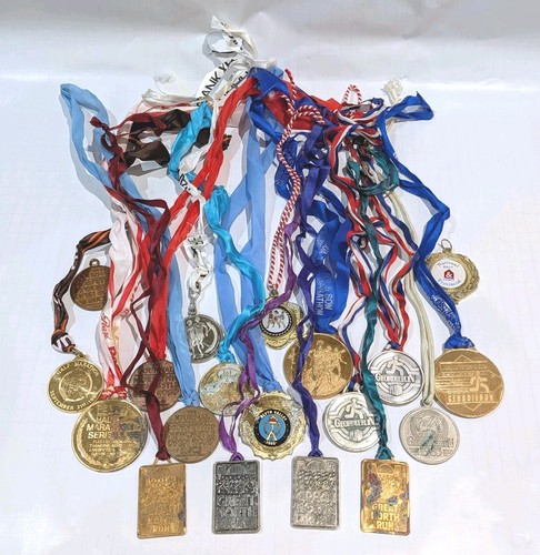 Vintage running medals x19 - running,