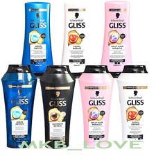 3 X SCHWARZKOPF Gliss Ultimate, Aqua, Total, Split Hair Shampoo & Conditioner