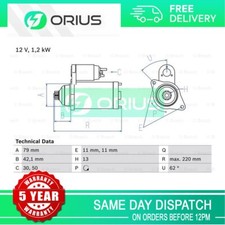 Starter Motor Orius Fits Audi