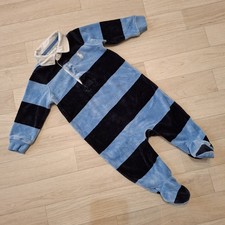 Baby Boys Age 6 Months Ralph Lauren Velour Collared Sleepsuit