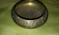 Vintage Brass 1933 India Ashtray with leaf design