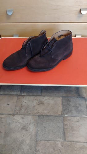 Men brown suede boots - men's,