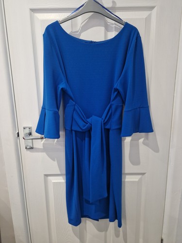 Blue linea dress belt attached - blue,