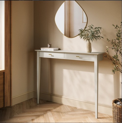 Small narrow taupe console - &,