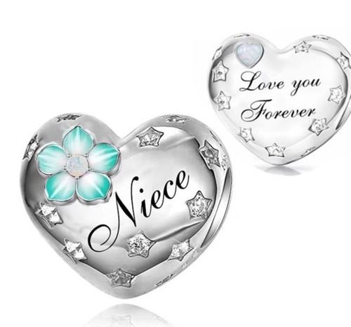 Niece heart charm 925 - heart,