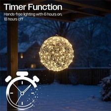 30cm LED Silver Hanging Ball