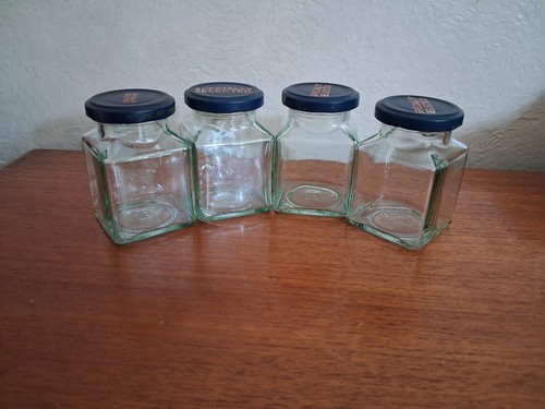 Small square glass jars - glass,