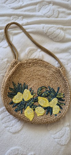 Monsoon jute round circle tote - round,