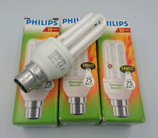 3 x 14W = 75w Philips Low Energy CFL Light Bulbs BC B22 Energy Saving Lamps