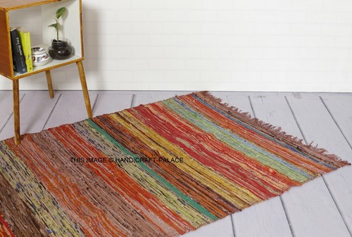 Handmade indian chindi rag rug - handmade,