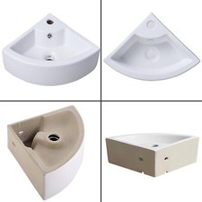 Small Wall Mount Corner Sink, Ceramic Liberty Above Counter Wall Mounted