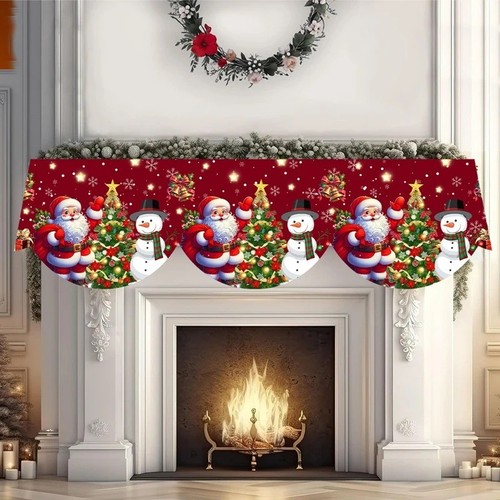 Fireplace mantel scarf - fireplace,