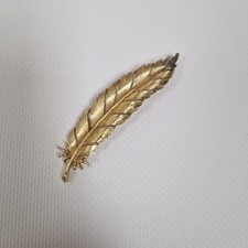 Trifari Feather Brooch Gold