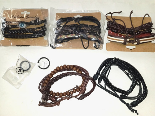 Leather cuff bracelets - 5x,