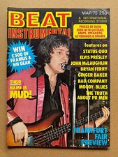 MUD BEAT INSTRUMENTAL MAGAZINE MARCH 1975 MUD COVER AND FEATURE + status quo UK