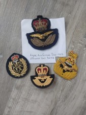 VINTAGE RAF ROYAL AIR FORCE CLOTH BADGES. EMBROIDERED. OFFICERS ETC. JOB LOT X 4