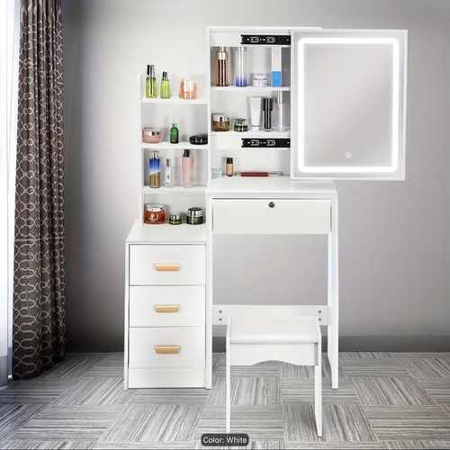 White dressing table with - white,