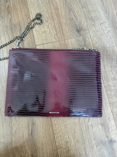 Whistles burgundy croc clutch - whistles,