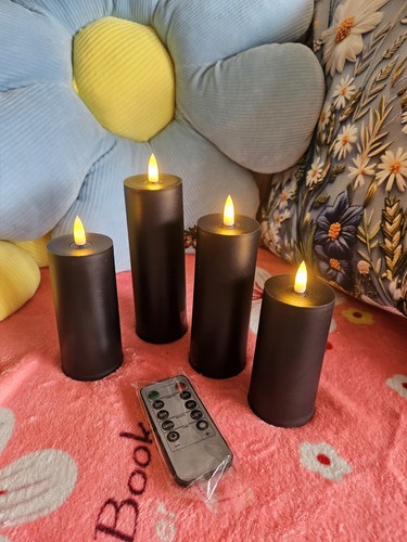 Led flameless pillar candles - pillar, 4