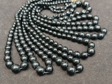 7pcs original vintage NOS Bead Black French Jet Glass choker necklace job lot