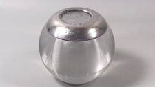 ANTIQUE SILVER GLASS MATCH STRIKER POT RIBBED 1903 STERLING VESTA