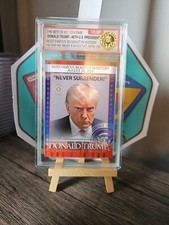 DONALD Trump Mug Shot Card Head MAGA Autograph Police Fulton County Jail Court.