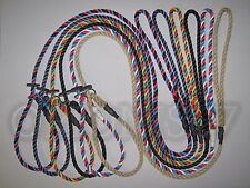 HANDMADE ENGLISH GUN DOG SLIP LEAD  8 mm SPLICED ROPE VARIOUS LENGTHS & COLOURS
