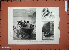 Original Old Antique Print