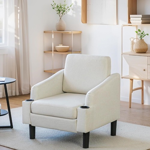 Fabric accent armchair cup - armchair, w/