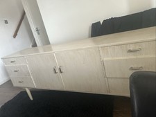  Sideboard large cabinet tv unit oak Living room furniture entertainment WHITE