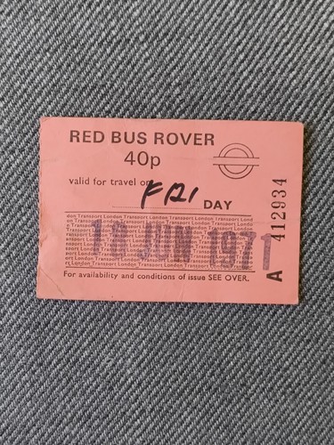 Vintage red rover - rover, ticket-