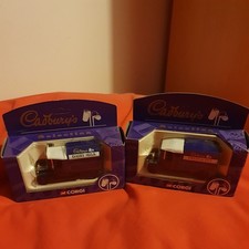 CORGI CADBURYS SELECTION FRUIT & NUT and cadburys dairy milk  DELIVERY VANs 