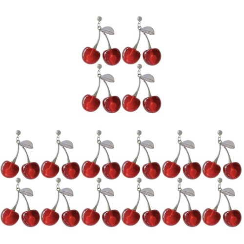 Red cherry earrings for women - red,