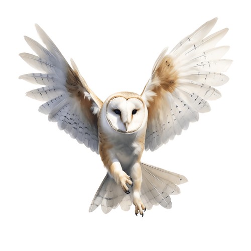 Sticker barn owl - 2x,