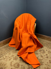 VINTAGE NOS ORANGE BLANKET MID-CENTURY THROW - PICNIC RETRO VW CAMPERVAN