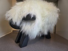 SHEEP FOOTSTOOL-LUXURY GENUINE