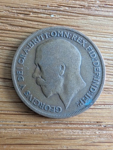 King george one penny - v,