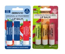 Derma V10 3 pack lip balm 