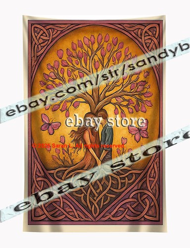 Celtic autumn lovers tree art - tree,