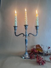 Antique French Silver Plated Candelabra - Three-Armed Candle Holder