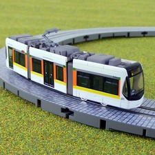 Motorised N Gauge 3 Section Orange Yellow White Articulated Tram Light Rail BNIB